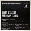 EUGEN D'ALBERT - EUGEN D'ALBERT PERFORMS IN 1913